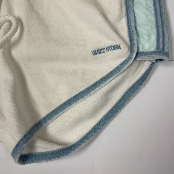 Quiet Storm Surf Shop Drawstring Sweat Shorts White Blue Sz MED - Picture 4 of 9